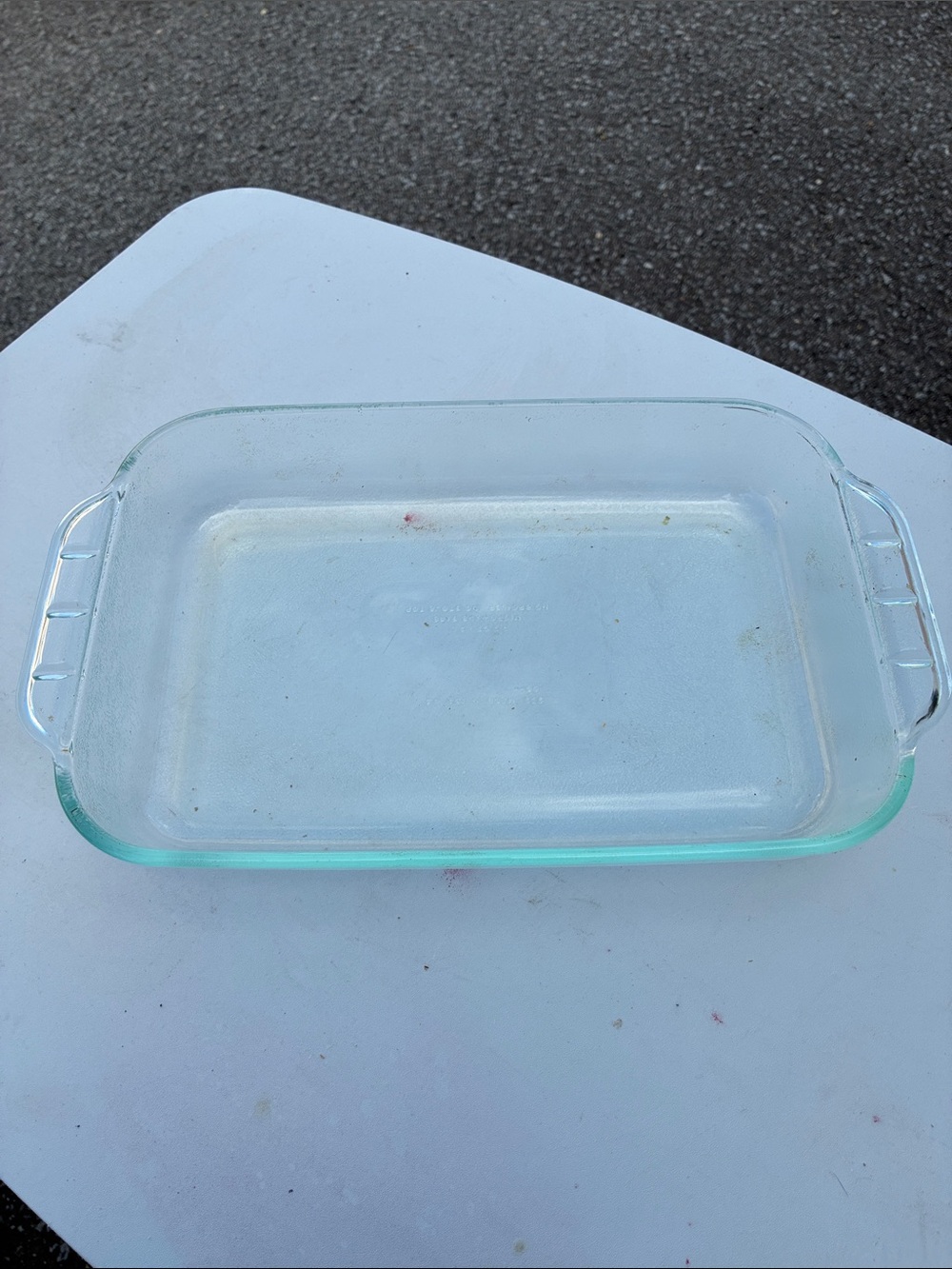 Clear frosted Glass Baking Dish with Handles - White/Clear